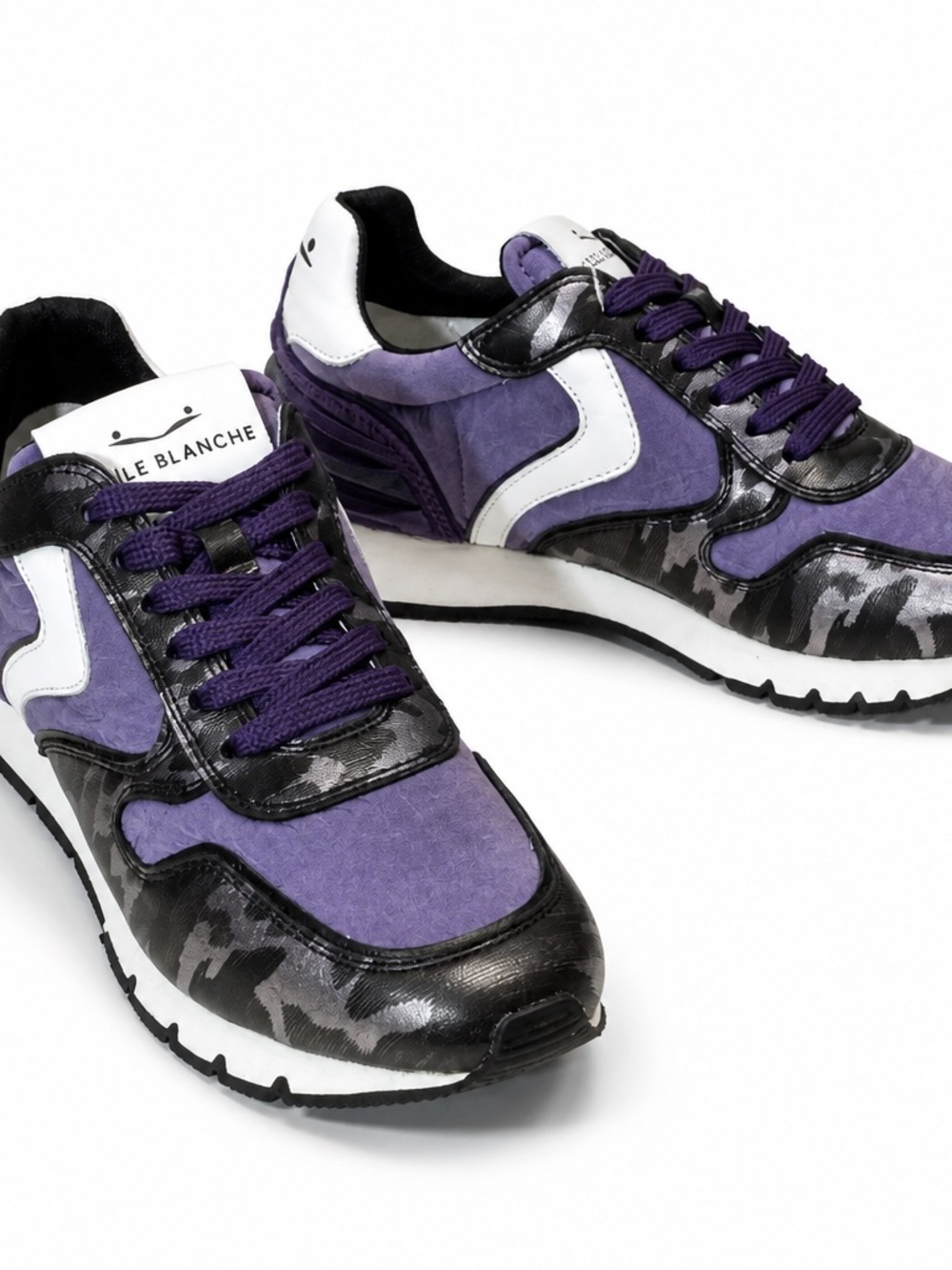 Voile Blanche Women’s Purple and Black Camouflage Low-Top Comfort Sneakers